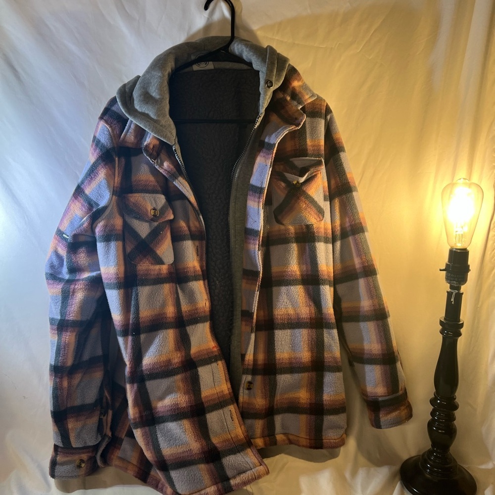 Plaid Hooded Shirt Jacket